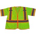 Petra Roc Inc Petra Roc Two Tone DOT Surveyors Vest, ANSI Class 3, Polyester Solid, Lime/Orange, 2XL/3XL LV3-CB1-2X/3X